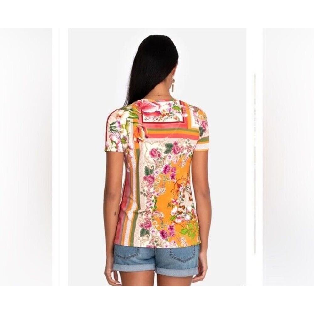 Johnny Was Multicolor Floral Short Sleeve Tee - Picture 3 of 9